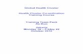 Global Health Cluster Health Cluster Co-ordination ... · Approach to Strengthen the Humanitarian Response (Nov 2006) Humanitarian Reform web site Participants asked to read in confirmation