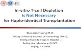 In-vitro T-cell Depletion is Not Necessary for Haplo ...€¦ · Beijing Protocol for Haplo-HSCT • G: donor treatment with rhG-CSF • I: intensified immunological suppression •
