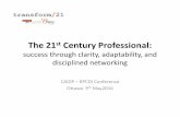 21st Century Professional May-2016...7 years as sole owner & operator of career development company exploring world of work in the 21stcentury ... VUCA: Volatility, Uncertainty, Complexity,