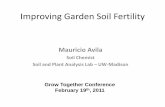 Improving Garden Soil Fertility · “Soil properties that promote healthy plant growth” Adequate pH (crop dependent) Adequate levels of Organic Matter (OM) High nutrient content