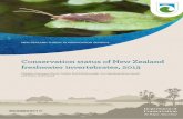 NEW ZEALAND THREAT CLASSIFICATION SERIES 8 · 2018-05-25 · New Zealand Threat Classification Series 8 1 Conservation status of New Zealand freshwater invertebrates, 2013 3Natasha