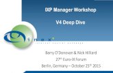 IXP Manager Workshop V4 Deep Dive...the box. IXP Manager V4 – The Controller The biggest part of MVC is C -> the controller Handles: – Routing of requests – Middleware – Input