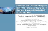 CarbonSAFE: Establishing an Early CO2 Storage Complex in ... · 1 CarbonSAFE: Establishing an Early CO 2 Storage Complex in Kemper County, Mississippi: Project ECO 2S U.S. Department