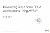 Developing Cloud Scale FPGA Accelerations Using AWS F1 · Amazon Machine Image (AMI) Amazon FPGA Image (AFI) CPU Application DDR-4 Attached Memory DDR-4 Attached Memory DDR-4 Attached