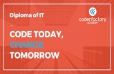 CODE TODAY, CHANGE TOMORROW · 73%* of graduates out of coding bootcamps report being employed within 4 months with the skills they learned from a bootcamp, with an average increase