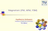 Magnetism (FM, AFM, FSM) - WIEN2k · Localized vs. itinerant systems In localized systems (e.g. some rare earth) the magnetism is mainly governed by the atom (Hund‘s rule) In itinerant