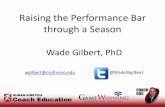 Raising the Performance Bar through a Season...Normalizing the abnormal. See if we can't be better today than we were yesterday. See if we can't be better tomorrow than we were today.