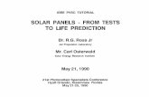 SOLAR PANELS FROM TESTS TO LIFE PREDICTION · temperature-humidity-uv test chamber for photothermal aging studies. yellowing rate for eva encapsulant vs uv flux level and temperature