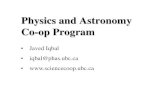 Physics and Astronomy Co-op Program · Co-op students gain skills and experience which prepare them for the future job market and give them improved employment opportunities upon