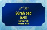 Súráh Ṣād - duas.org · The Holy Quran: Surah Ṣād يِّحِّ ò §لا نِّحْْ ò §لا اللهِّ مِّسِّْب In the name of Allah the All-beneficent, the