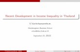 Recent Development in Income Inequality in Thailand · Recent Development in Income Inequality in Thailand V.Vanitcharearnthum Chulalongkorn Business School vimut@cbs.chula.ac.th