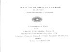 RANCHI WOMEN'S COLLEGE RANCHI (Autonomous College) · Physical Chemistry-IV 4 Course-X Practical/Tutorial Physical Chemistry-IV Lab 2 SkillEnhancement Course -2 SEC-2 2 Generic Elective