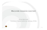 Macondo Lessons Learned - C-NLOPBPost Macondo project in PSA • Audit by the North Sea Offshore Authority Forum • Risk level • PSA main priorities. PTIL/PSA Petroleum Safety Authority.