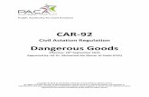 CAR – 92 - Civil Aviation Regulation – Dangerous Goods · 2019-12-11 · CAR – 92 - Civil Aviation Regulation – Dangerous Goods Rev: 01 Date of Issue: 29-Sept-19 | Public