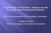 OPA Communications & Technology Committee …...Audrey Ellenwood CTC Co-chair Mary Mills Paule Steichen Asch Marc Dielman 2:00-2:30 Social Media 2:30-3:00 Implications for Psychologists