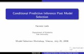 Conditional Predictive Inference Post Model Selection...Predictive inference post model selection in setting with large dimension and (comparatively) small sample size. Problem studied