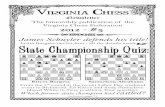 Newsletter - Virginia Chess Federation …The Virginia Chess Federation is (VCF)a non-profit organization for the use of its members. Dues for regular adult membership are $10/yr.