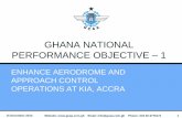 GHANA NATIONAL PERFORMANCE OBJECTIVE · Performance Measurement Metrics 1. Number of PBN and RNAV/GNSS Approach Procedures implemented 2. Percent difference between optimal and actual