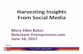 Harvesting Insights From Social Media - WordPress.com · 2017-05-12 · From Social Media Mary Ellen Bates Reluctant-Entrepreneur.com June 18, 2017 @mebs 1. ... Industry to find info
