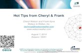 Hot Tips from Cheryl & Frank - share.confex.com€¦ · Abstract Cheryl Watson, best known for her newsletter on z/OS Performance (Cheryl Watson's Tuning Letter) will provide some