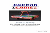 Football Frenzy - Betson Enterprises...Football Frenzy Air Hockey Table Owners Manual Assembly operation and care instructions. Version 1.1.08. Weights and Dimensions 1 Table Assembly