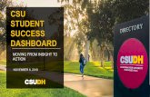 CSU STUDENT SUCCESS DASHBOARD...Distinguish – Student Success Analytics Certificate Program Dashboard – your department; SSA – campus-wide projects Title Presentation Title Goes