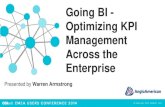 Going BI - Optimizing KPI Management Across the Enterprise · 2014-09-24 · 3. Create PI Module Database import – 14 items per KPI 4. Create KPI targets in SharePoint list 5. Update
