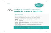 portable quick start guide - Voxx International · 2017-09-12 · portable wireless speaker quick start guide Welcome Congratulations on your purchase of this Acoustic Research Premier