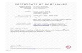 CERTIFICATE OF COMPLIANCE Certifications.pdf · CERTIFICATE OF COMPLIANCE Certificate Number -E250182 Report Reference -20041004A Issue Date -JANUARY 17 William R. Carney, Director,
