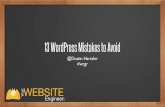 13 WordPress Mistakes to Avoid - WordPress Resource: Your ...€¦ · Vegas # IPenalng1 Atter getting more than 10000 visitors/day to my website I thought your thezenmedia.com website