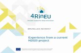 Experience from a current H2020 project · Roberto Lollini . roberto.lollini@eurac.edu . The project 4RinEU . TO IMPROVE BUILDING OPERATION . Sensible Data Handler . Early Reno Strategies