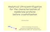 Analytical Ultracentrifugation for the characterization of ... · I. Analytical Ultracentrifugation and the characterization of solutions of solubilized MPs. Instrumentation and theory