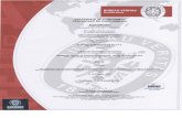 Certification CERTIFICA TE OF CONFORMITY Certificación ... · Satisface los requerimientos del estándar Reglamento Técnico de Instalaciones Eléctricas — RETIE: 2013 Numeral