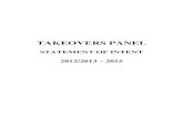 TAKEOVERSDOCS-#123112-v5-Statement of intent …...bankers, corporate advisers, company directors, etc) in the mergers and acquisitions market. Executive Team 13. The Panel is supported