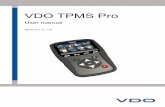 VDO TPMS Pro · User manual VDO TPMS Pro UM-366EVD-U User manual VDO TPMS Pro 2/58 User guide VDO TPMS PRO TOOL 1. SPECIFICATIONS Battery Type: Rechargeable Lithium Ion Battery Life: