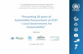 Sustainability” · at ICLEI and the Global Lead City Network on Sustainable Procurement • Mr. Simon Clement, GLCN on SP Coordinator, Sustainable Economy and Procurement team,
