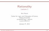 Rationality - Lecture 1 - Artificial Intelligenceai.stanford.edu/~epacuit/classes/rationality/rat-lec1... · 2011-01-27 · a good grade on the nal exam. Wishful Theoretical Thinking