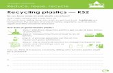 Recycling plastics KS2 - WRWA · Recycling plastics — KS2 Do you know where on earth plastic come from? That’s right, plastics are made from oil. Oil come from drilling deep into