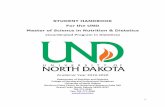 STUDENT HANDBOOK For the UND Master of Science in ... · of Science degree in Nutrition, a Bachelor of Science in Human Nutrition, a Bachelor of Science in Dietetics, or a Master