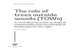 The role of trees outside woods (TOWs) woods · of TOWs in the landscape and variation in impacts of TOWs on different taxonomic groups. The second section summarises evidence as