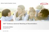 Ordinary General Meeting of Shareholders · This presentation contains forward-looking statements regarding Takeda’s future business, financial position and results of oper ations,