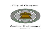 Grayson Zoning Ordinance Revised 8-15-16 · Section 909: Uptown Grayson Overlay District Design Standards 9.5 Section 910: Grayson Highway/SR 20 Design Standards 9.6-9.12 Article