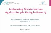 Addressing Discrimination Against People Living in Poverty · Person Living in Poverty, France ... •Involve people living in poverty in every stage of planning, implementation and