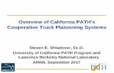 Overview of California PATHâ€™s Cooperative Truck Platooning ... Truck Platoons are not new â€¢ CHAUFFEUR