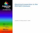 Electrical Inspection in the PHYSICS Division Safety... · 2018-10-16 · 2 Overview and Background The Electrical Equipment Inspection Program –Why are we doing it •The inspections