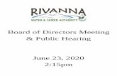 Board of Directors Meeting & Public Hearing...695 Moores Creek Lane | Charlottesville, Virginia 22902-9016 434.977.2970 434.293.8858 BOARD OF DIRECTORS Regular Meeti ng of the Board