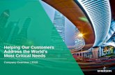 Helping Our Customers Address the World’s Most Critical Needs€¦ · Our Business Objective To deliver innovative technologies and solutions that help our customers around the
