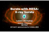 Bursts with MESA: X-ray bursts - McGill Physicscumming/talks/xray_slides.pdf · 2019-07-08 · PC = Potekhin & Chabrier 1999 (treats heavy elements & Coulomb interactions, freezing)