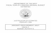 JUSTIFICATION OF ESTIMATES · 2015-03-10 · Aircraft Procurement, Navy Program and Financing (in Thousands of dollars) Budget Plan (amounts for PROCUREMENT actions programed)-----Identification