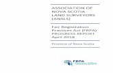 NOVA SCOTIA LAND SURVEYORS (ANSLS) · Association of Nova Scotia Land Surveyors Page 2 FRPA Progress Report Introduction The Fair Registration Practices Act (FRPA) mandates that regulating